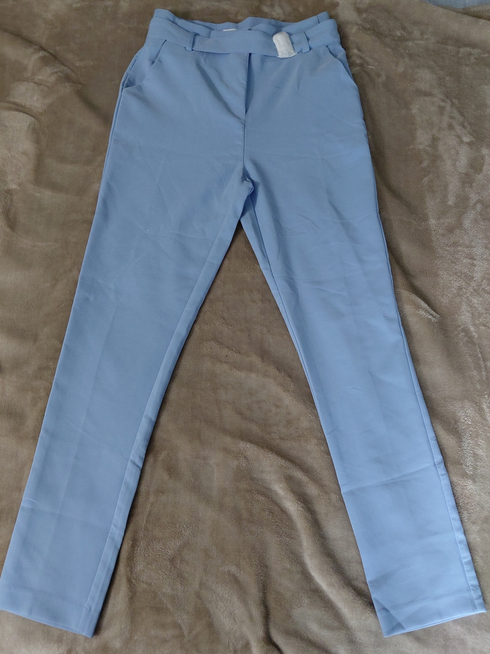 NWOT HAVE Los Angeles Light Blue Belted Tailored Trousers - Size S